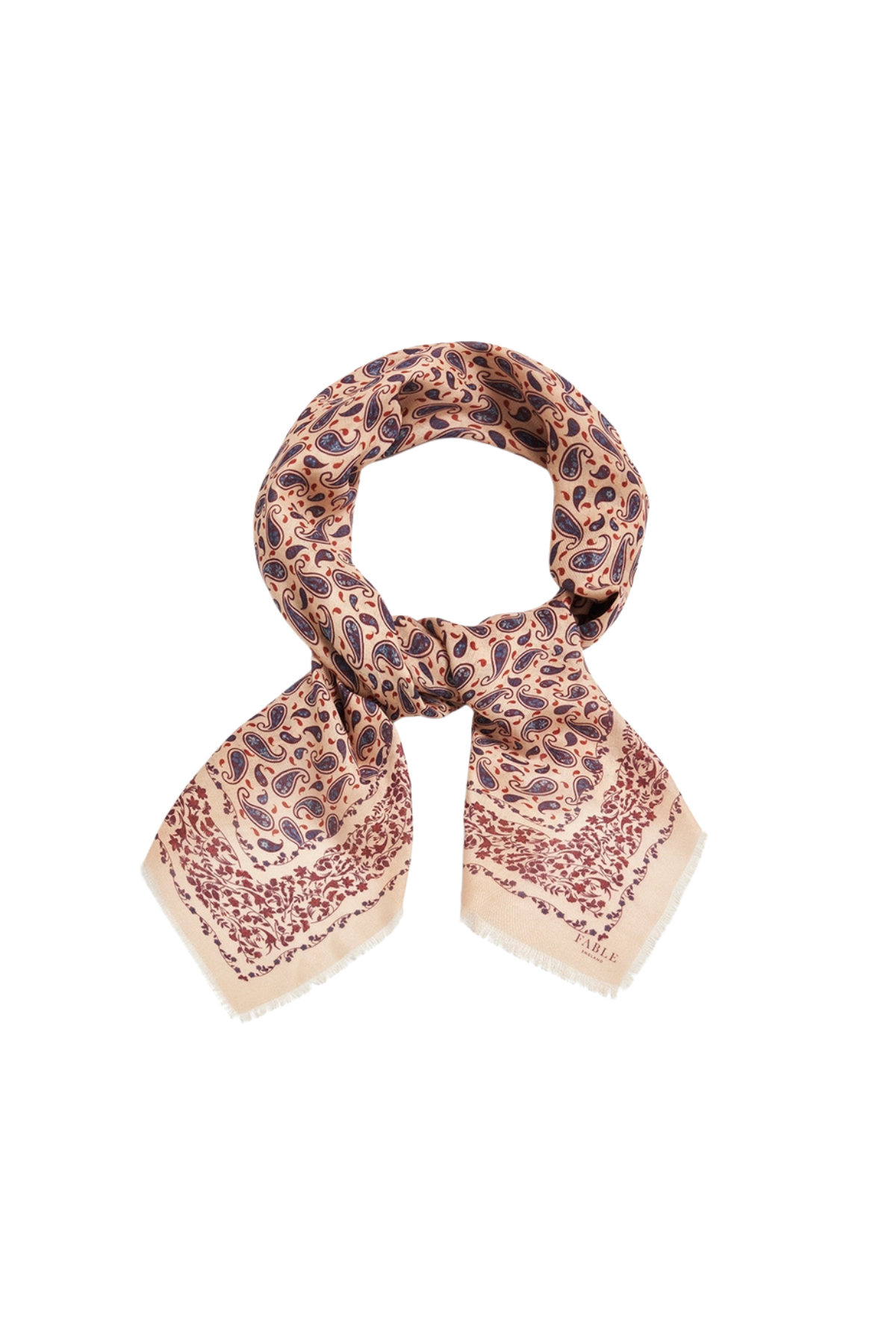 Paisley Folk Caramel Square Scarf