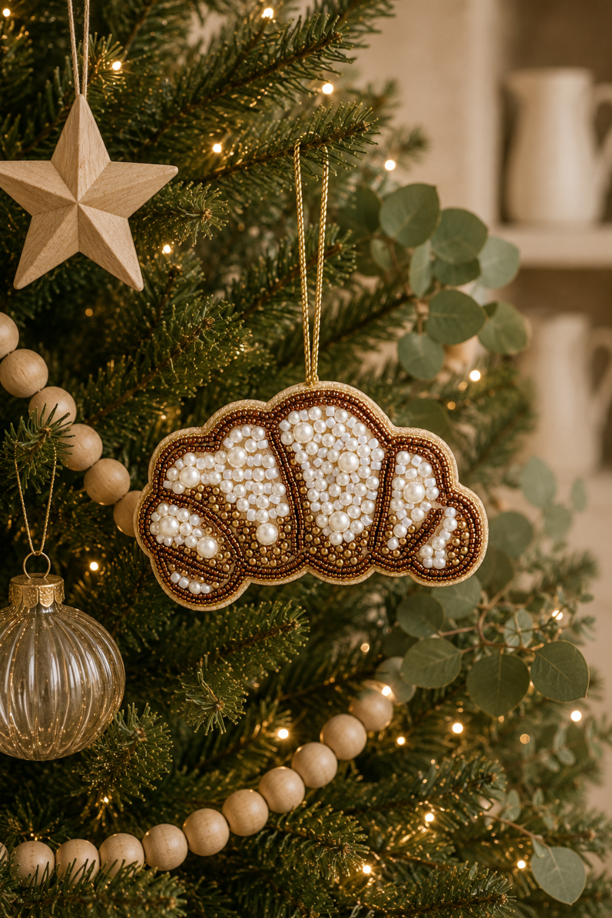 Croissant Beaded Decoration