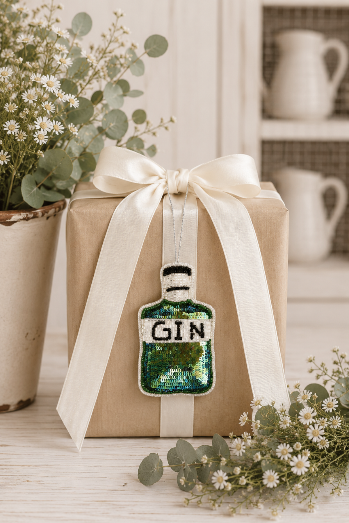 Gin Time Sequin Tree Decoration