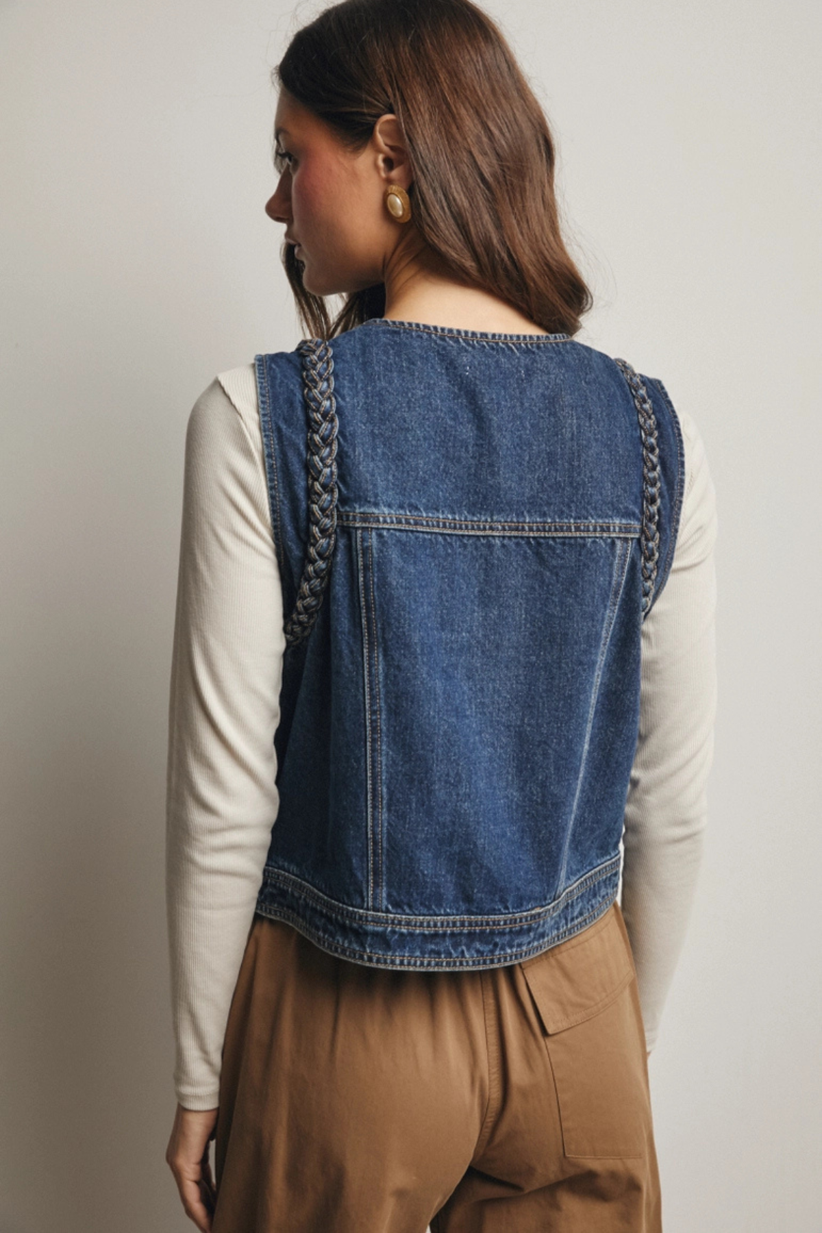 Braided Denim Vest