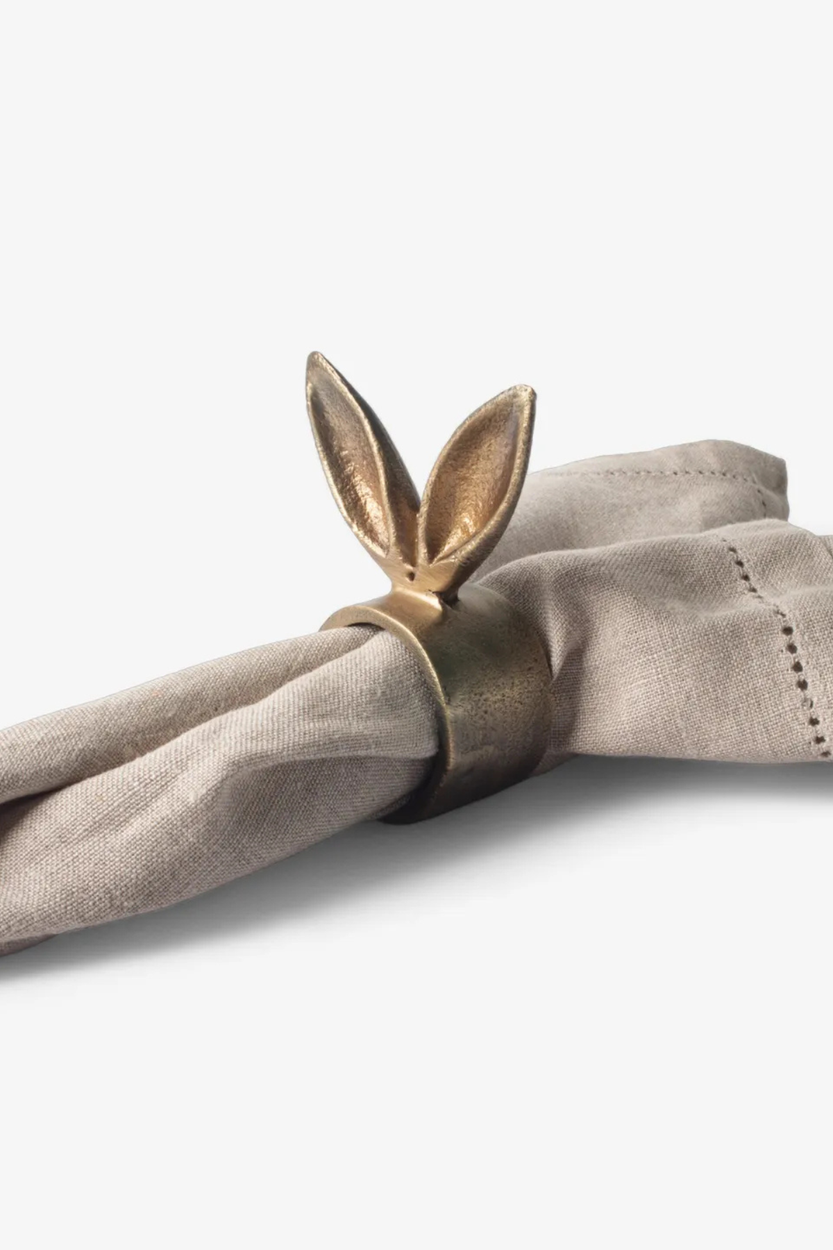 Rabbit Ears Napkin Ring Antique Brass