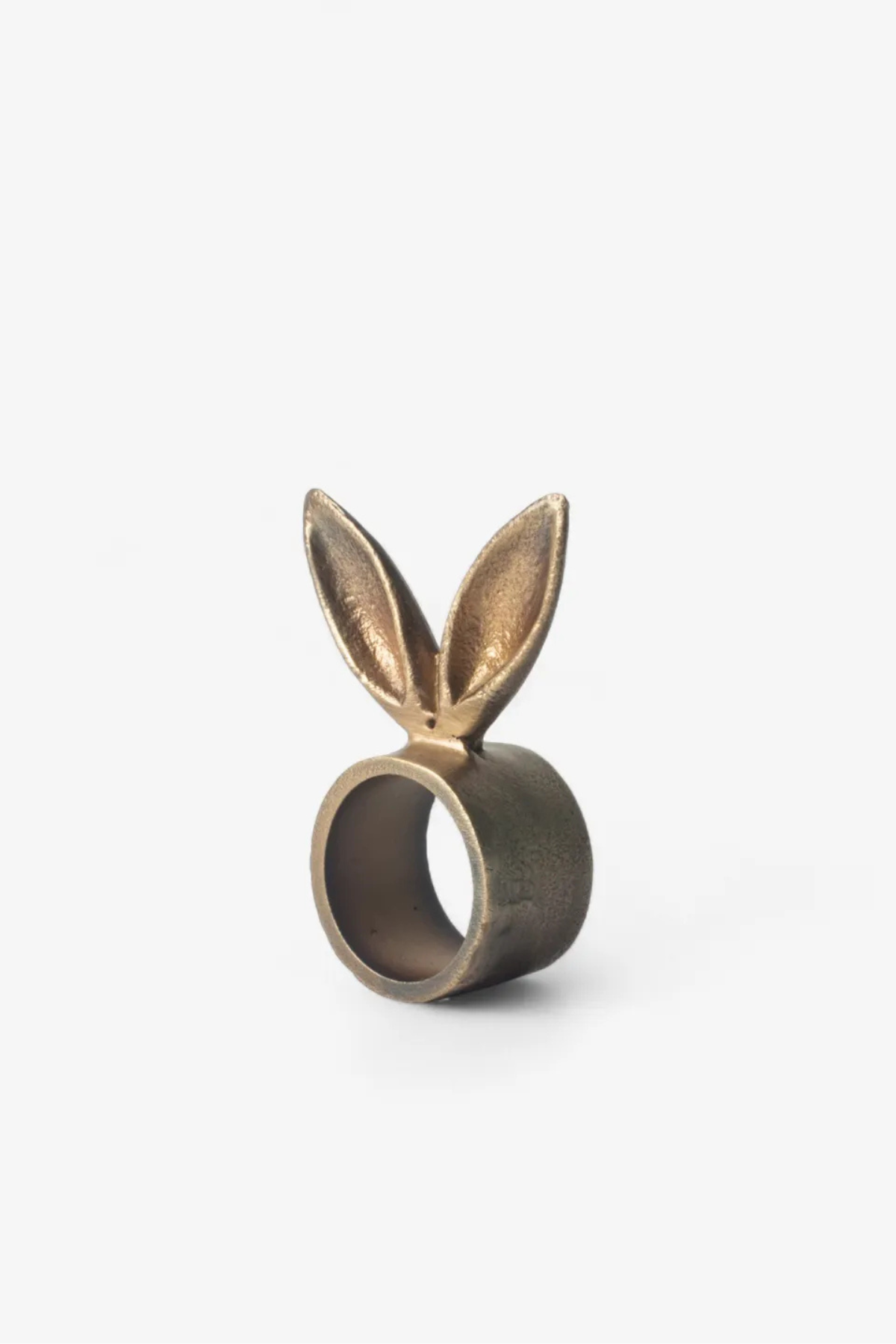 Rabbit Ears Napkin Ring Antique Brass