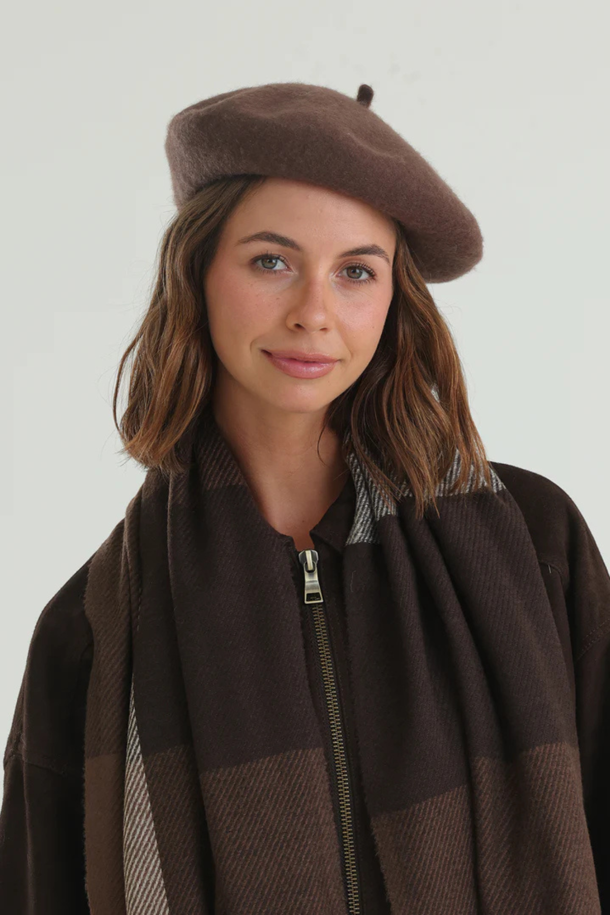 Lisa Wool Beret Chocolate