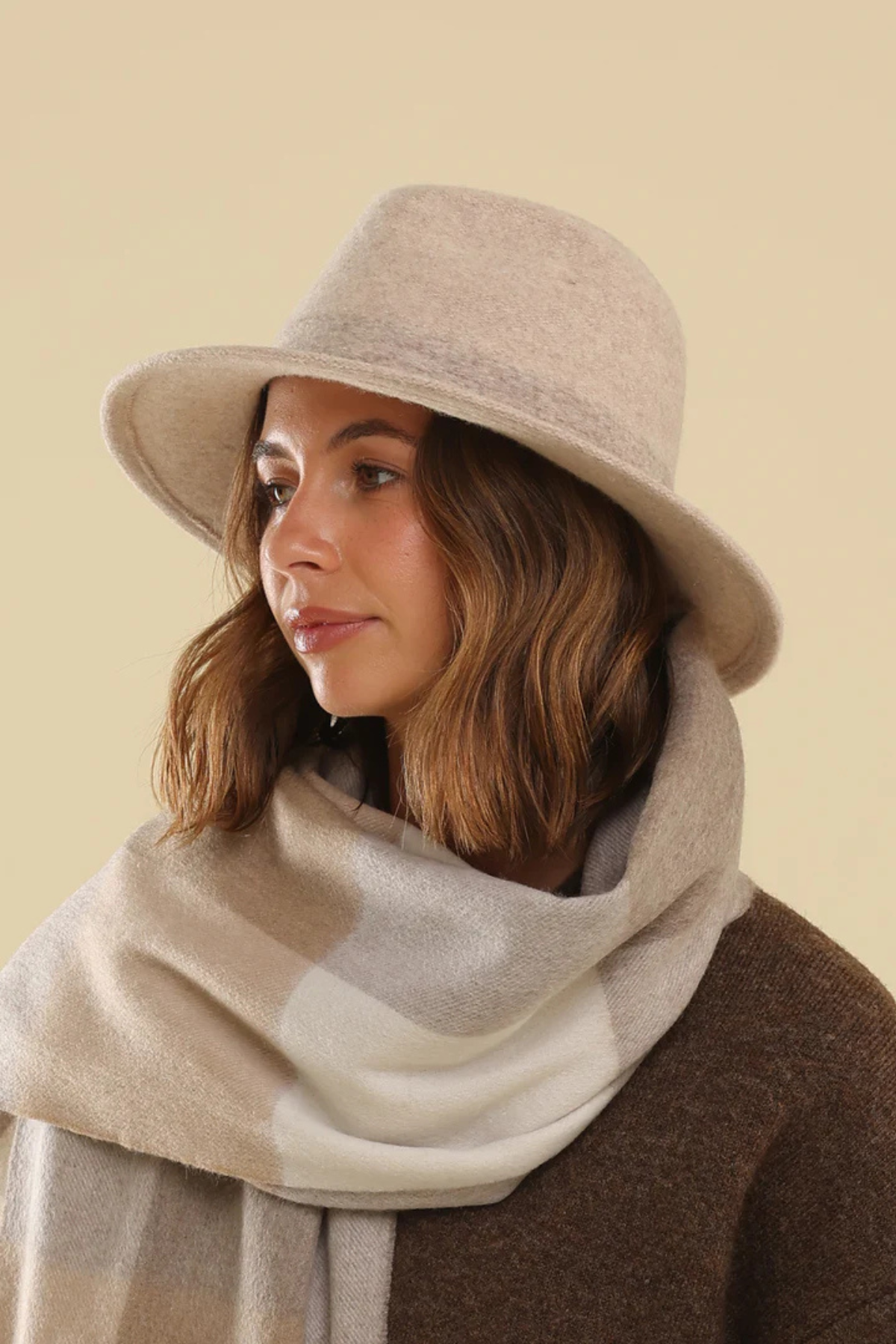 Mary Wool Fedora Beige