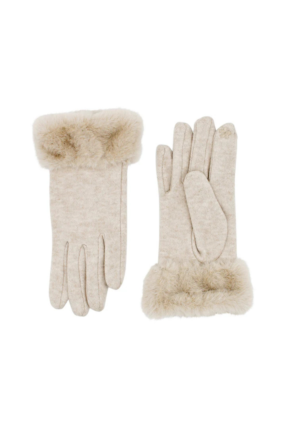 Tammy Faux Fur Gloves Cream