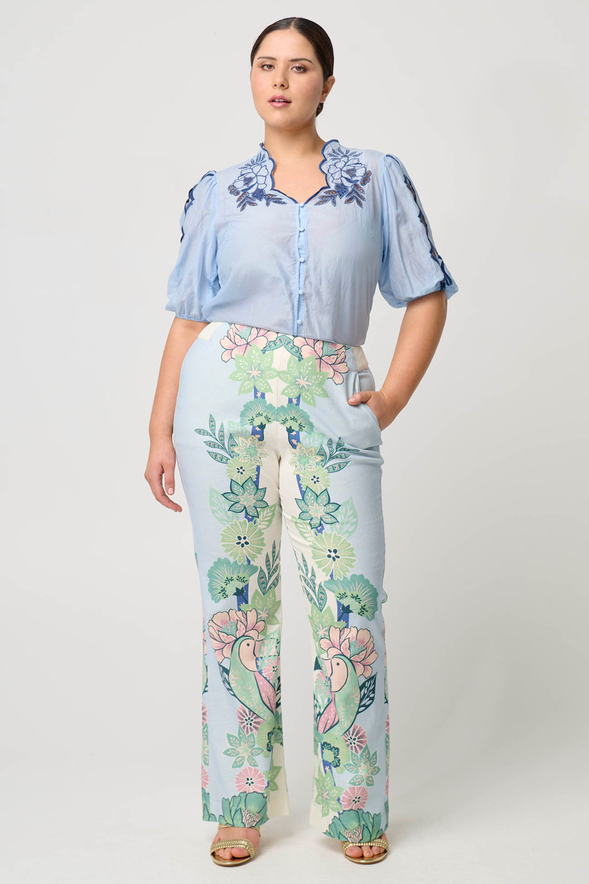 Carlyle Linen Pant Paradi Flè Print