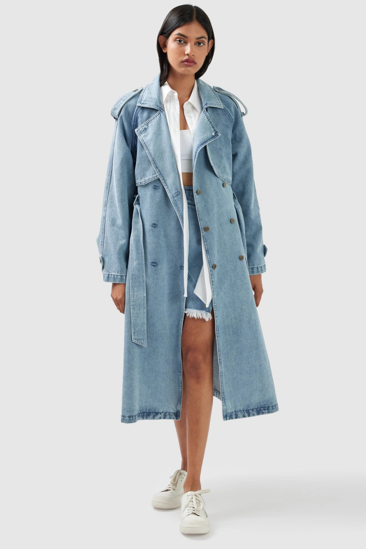 Wild Skies Denim Trench