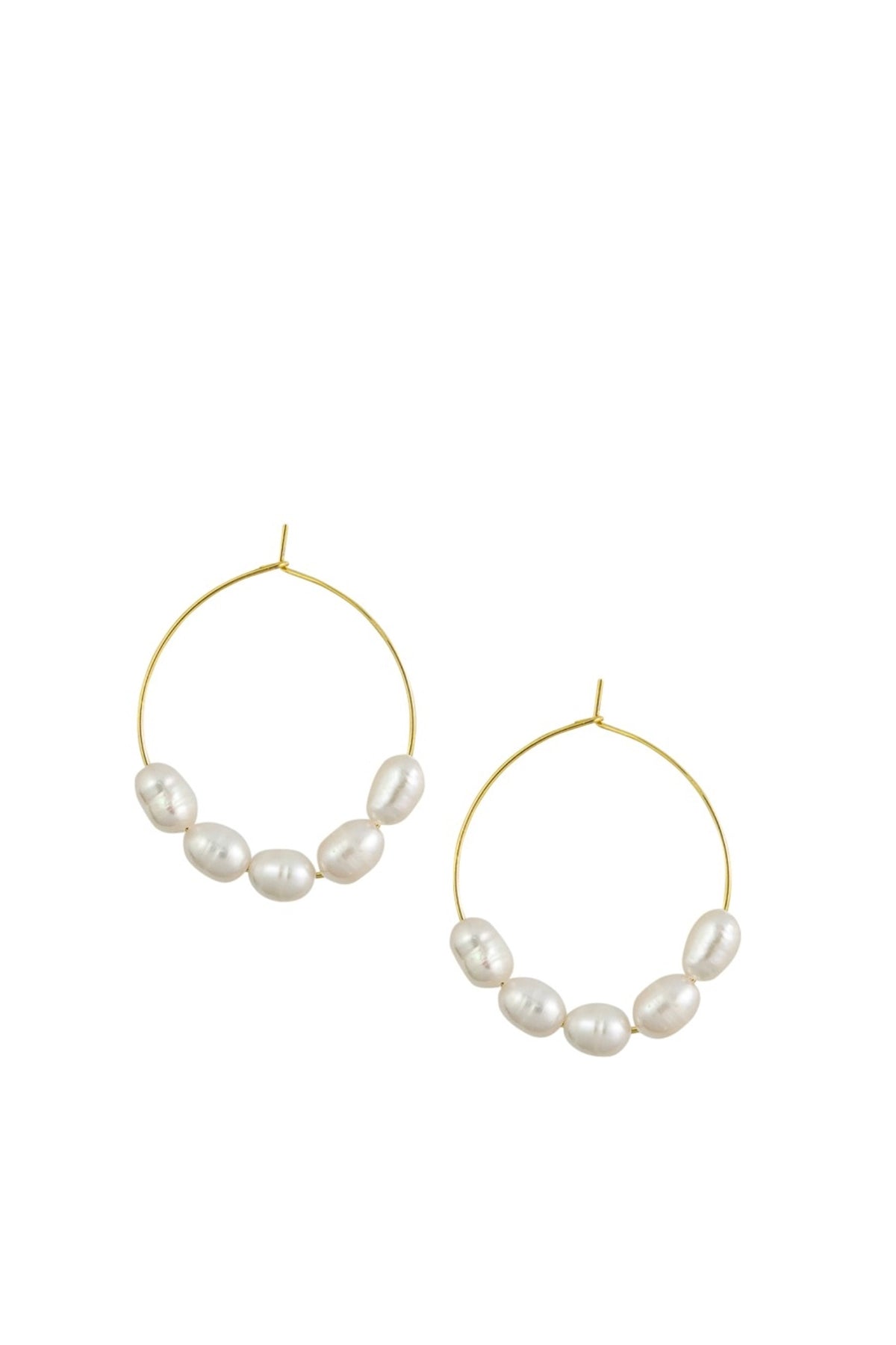 Freshwater Pearl Half Hoop Earring