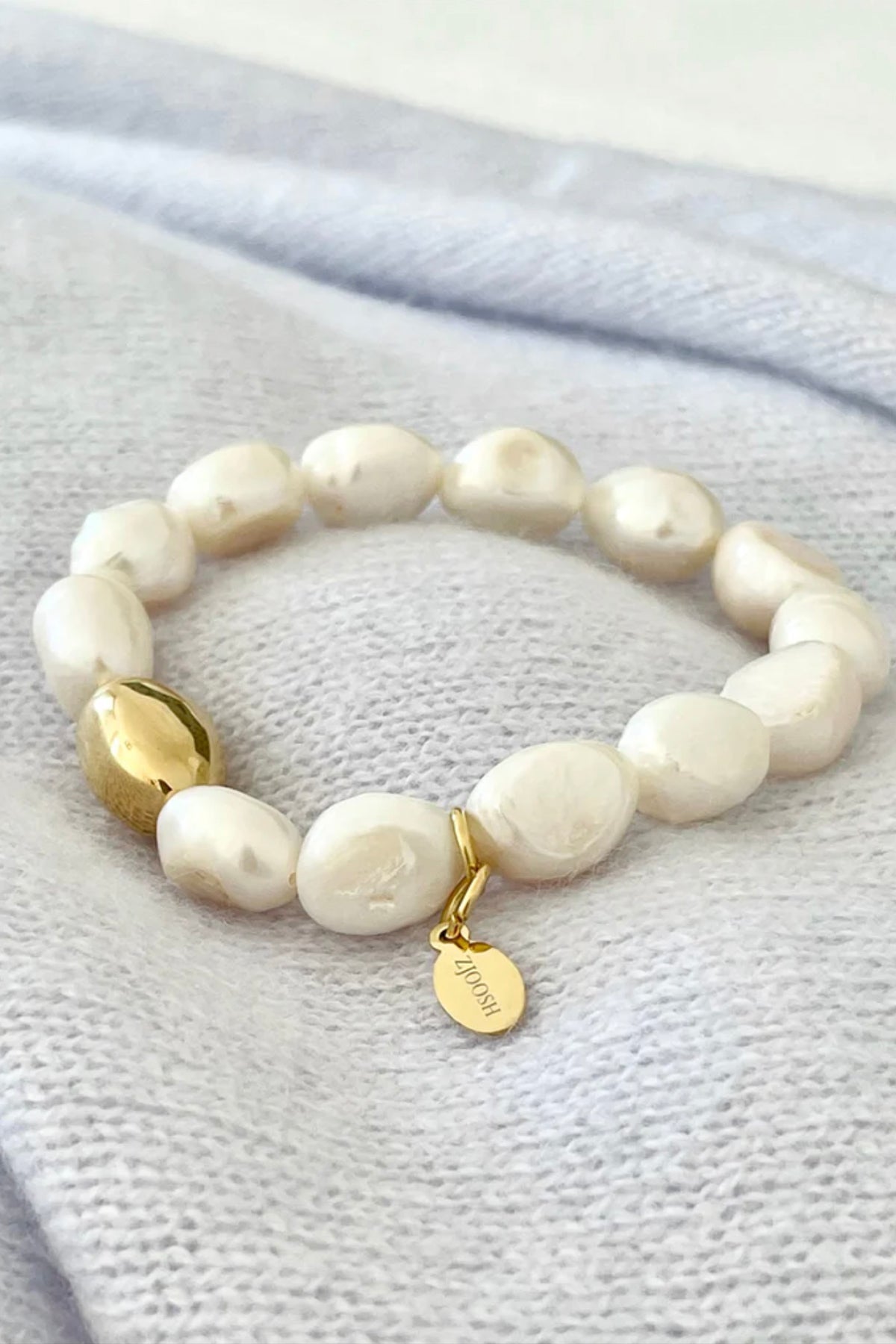 Pearl Bracelet Gold Bean