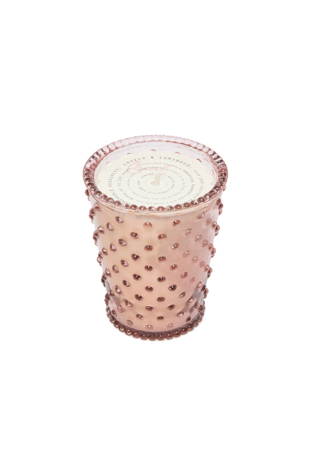 Coral Hobnail Candle