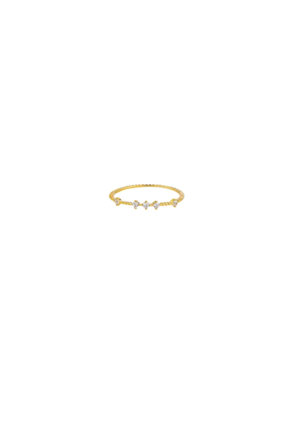 Gold Scattered Crystal Ring