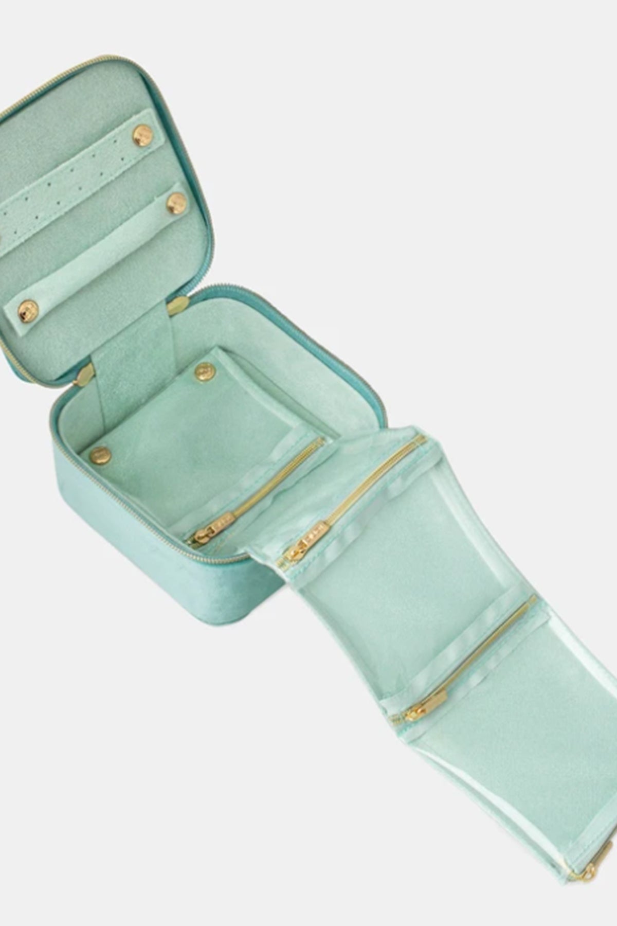 Luxe Velvet Jewellery Cube Seafoam