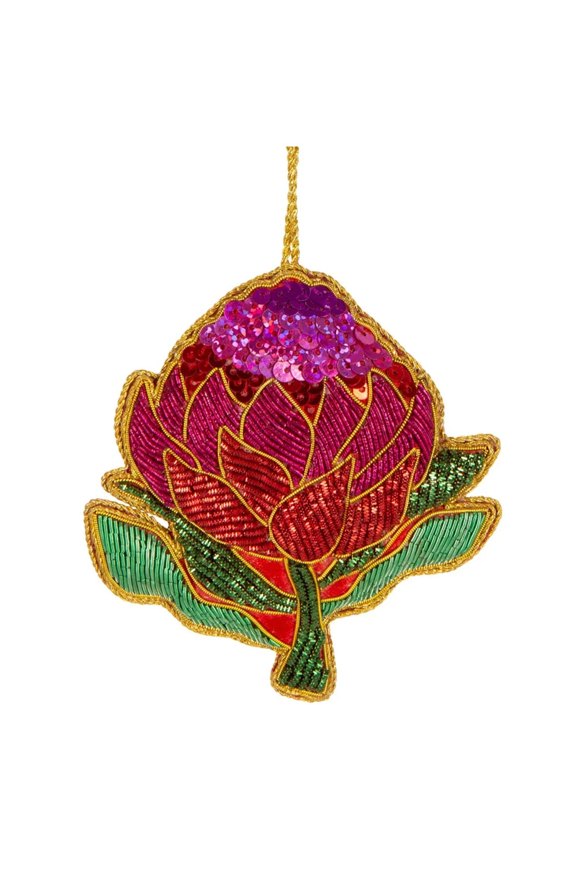 Waratah Sequin Tree Decoration