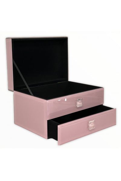 jewellery box with drawers pink